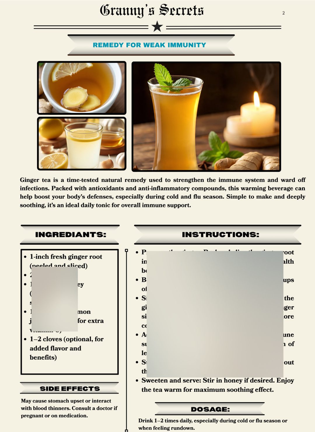 Granny’s Secret: 100 Natural Remedies | EBOOK