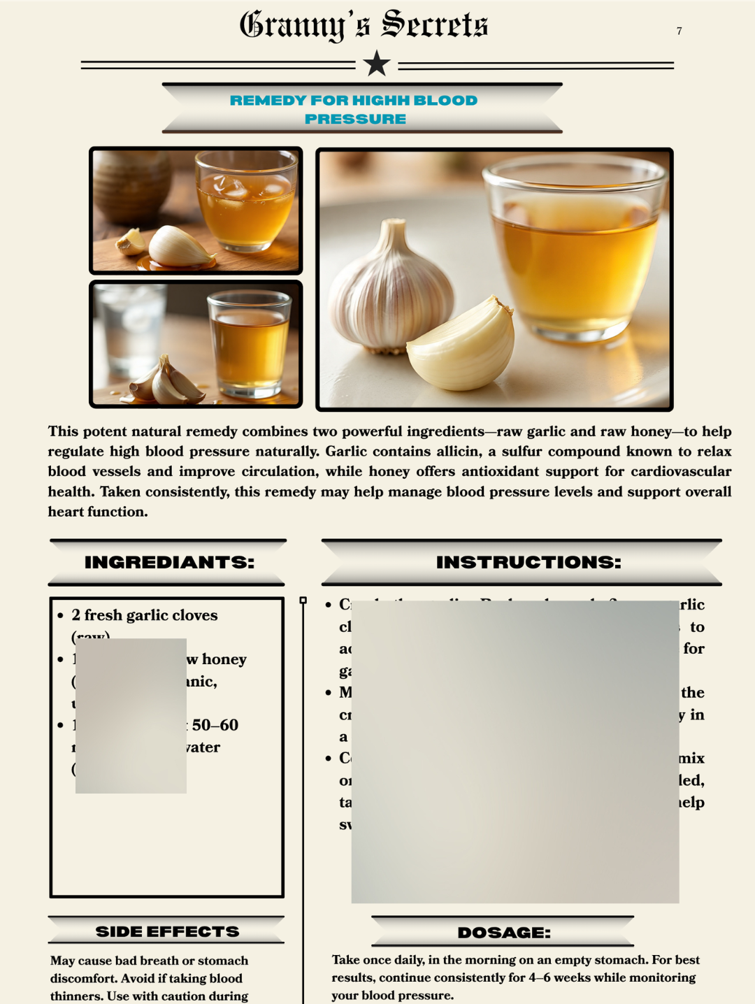 Granny’s Secret: 100 Natural Remedies | EBOOK